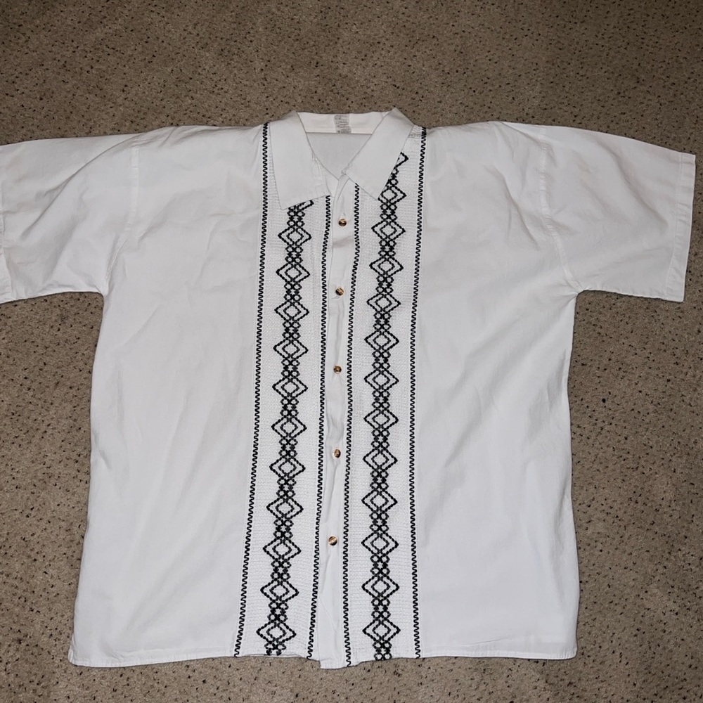 Mexican White Button Down Tee